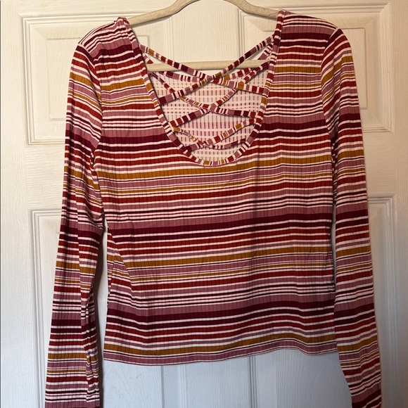 Derek Heart Multicolor Striped Long Sleeve Top - Picture 2 of 4
